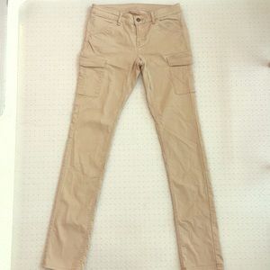 Tan stretchy pants with side pockets!